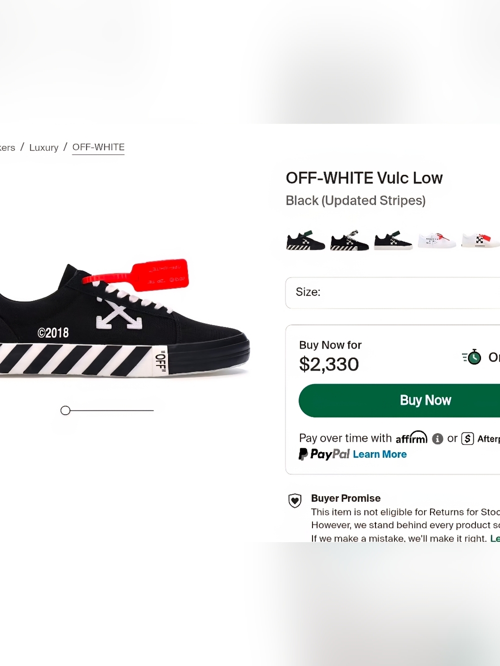 OFF WHITE VULC LOW SNEAKS